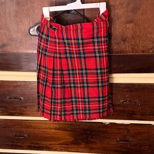 Vintage Red Plaid Women's Skirt